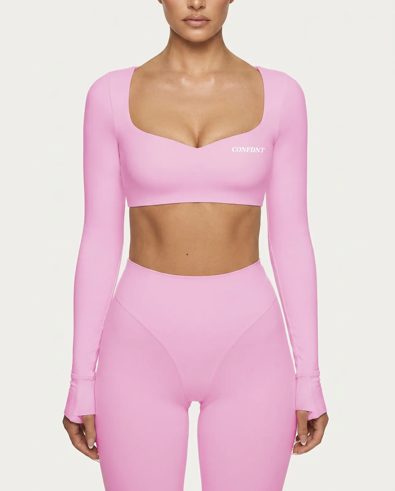 Sweetheart Long-sleeve Crop & Leggings Set — CONFDNT