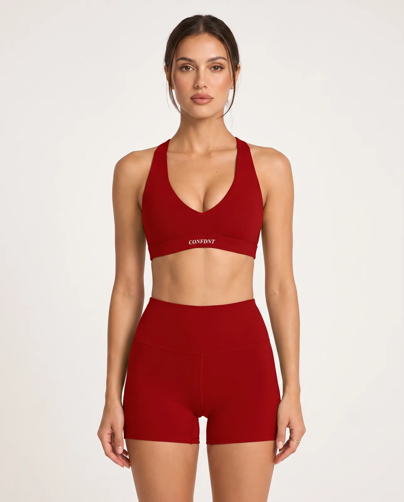 Plunge Halter Bra & High-waist Boy Shorts Set — CONFDNT