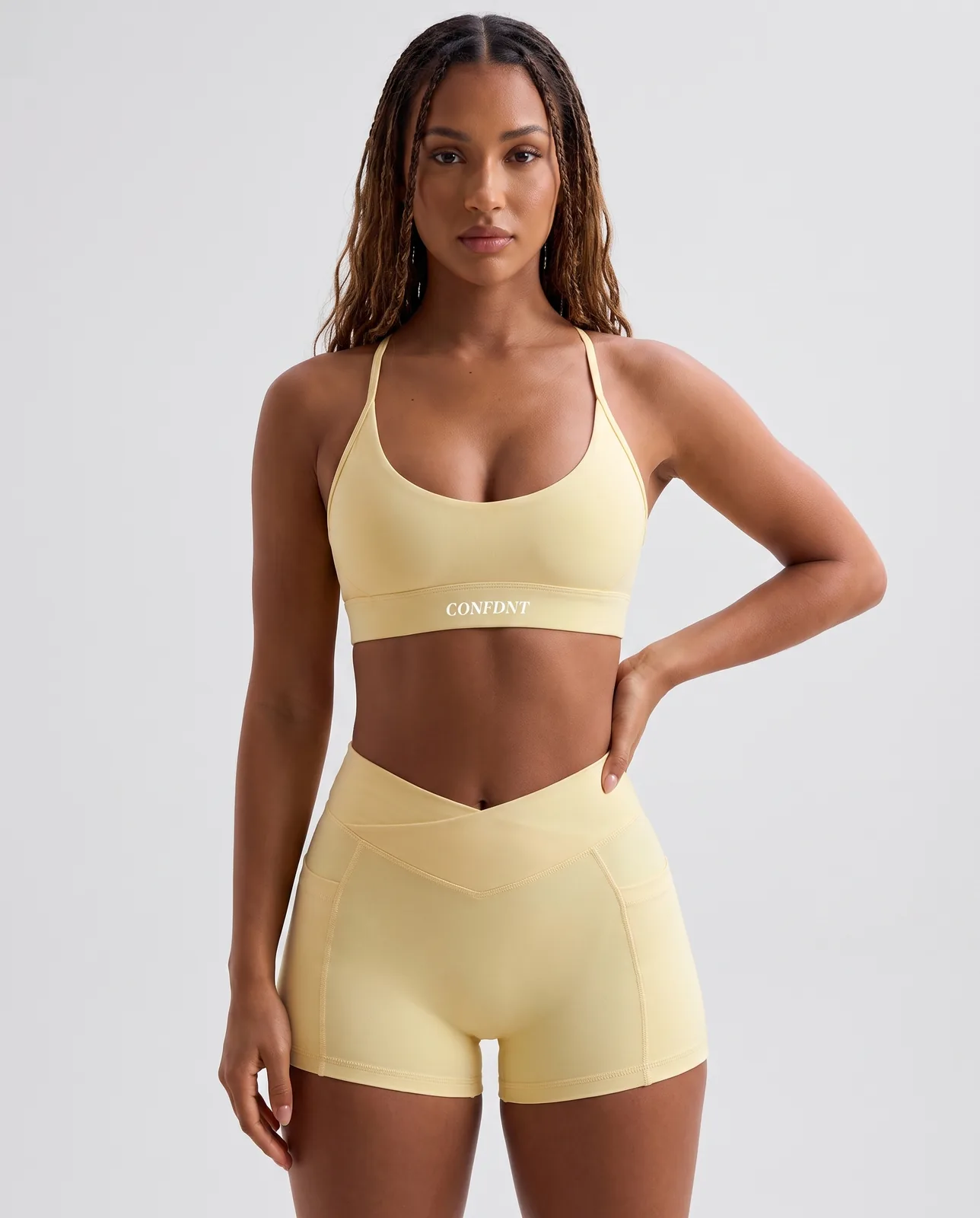 Scoop Bra & Crossover Shorts Set — CONFDNT