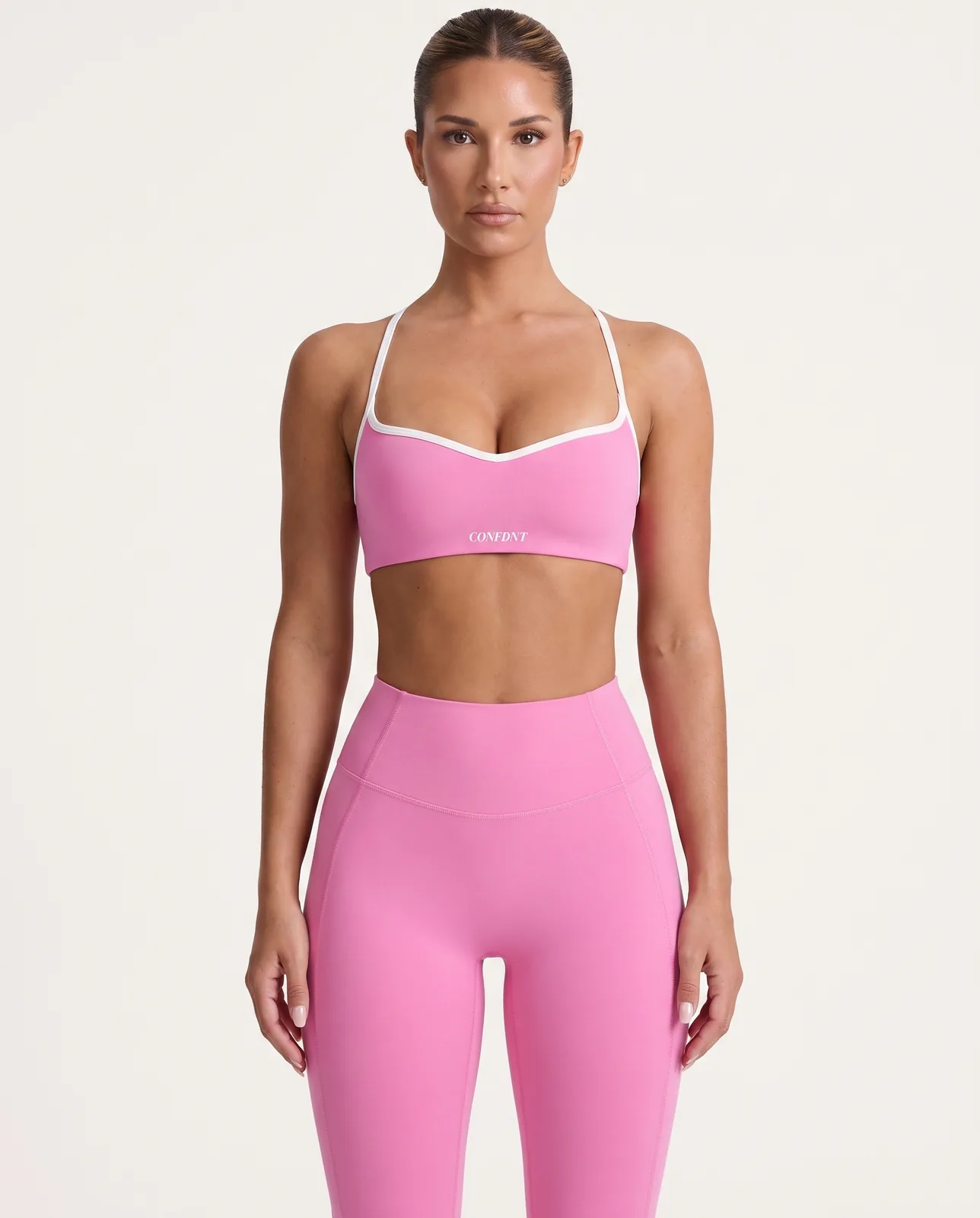 Bra with White Trim & Leggings Set — CONFDNT