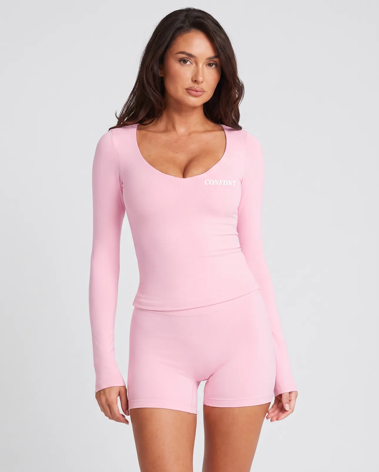 Long-sleeve Scoop Top & Boy Shorts Lounge Set — CONFDNT