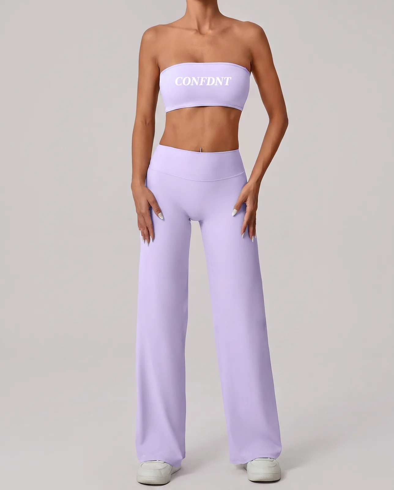 Bandeau Tube Top & Wide-leg Pants Set — CONFDNT