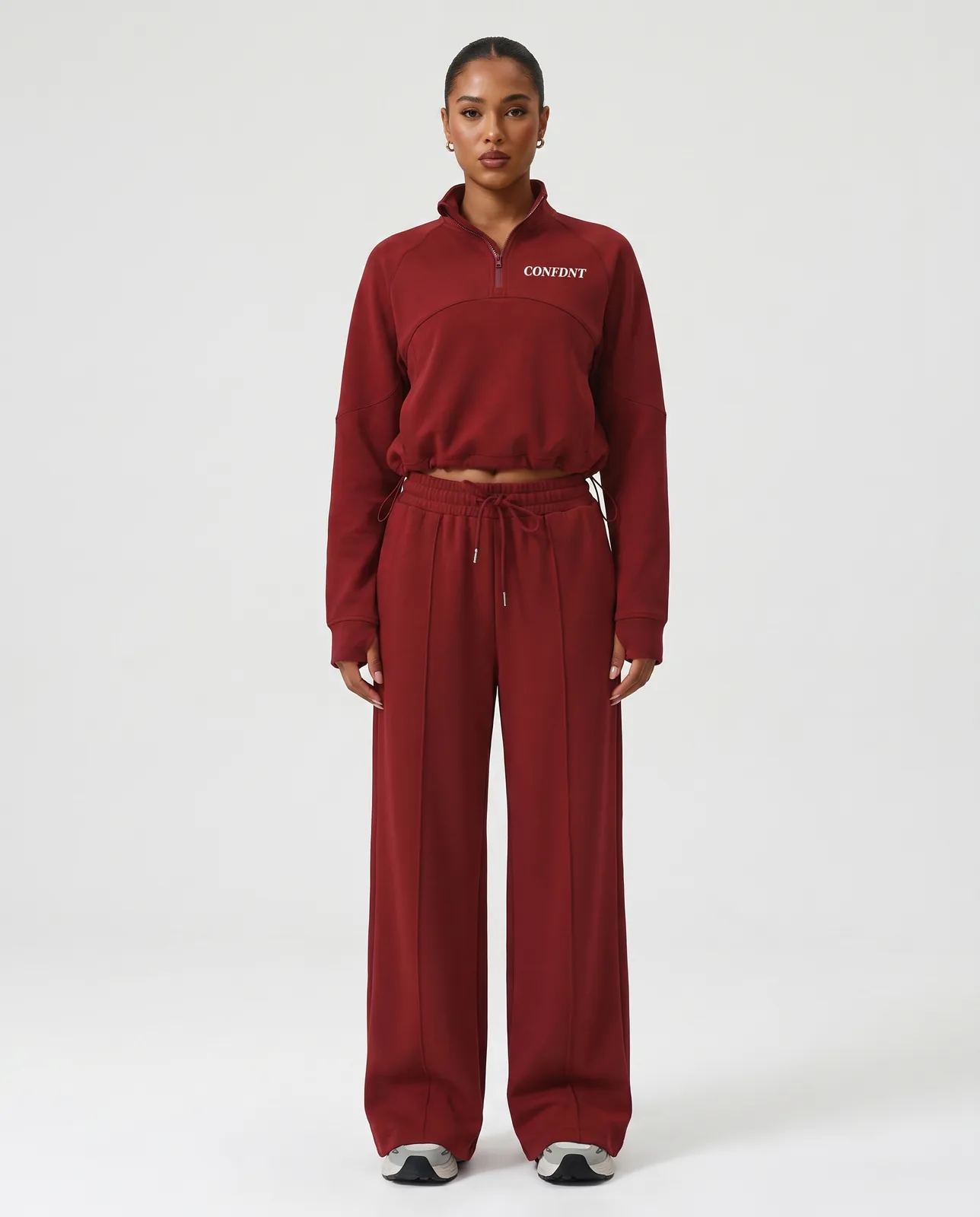 Half-zip Cropped Sweat Set — CONFDNT