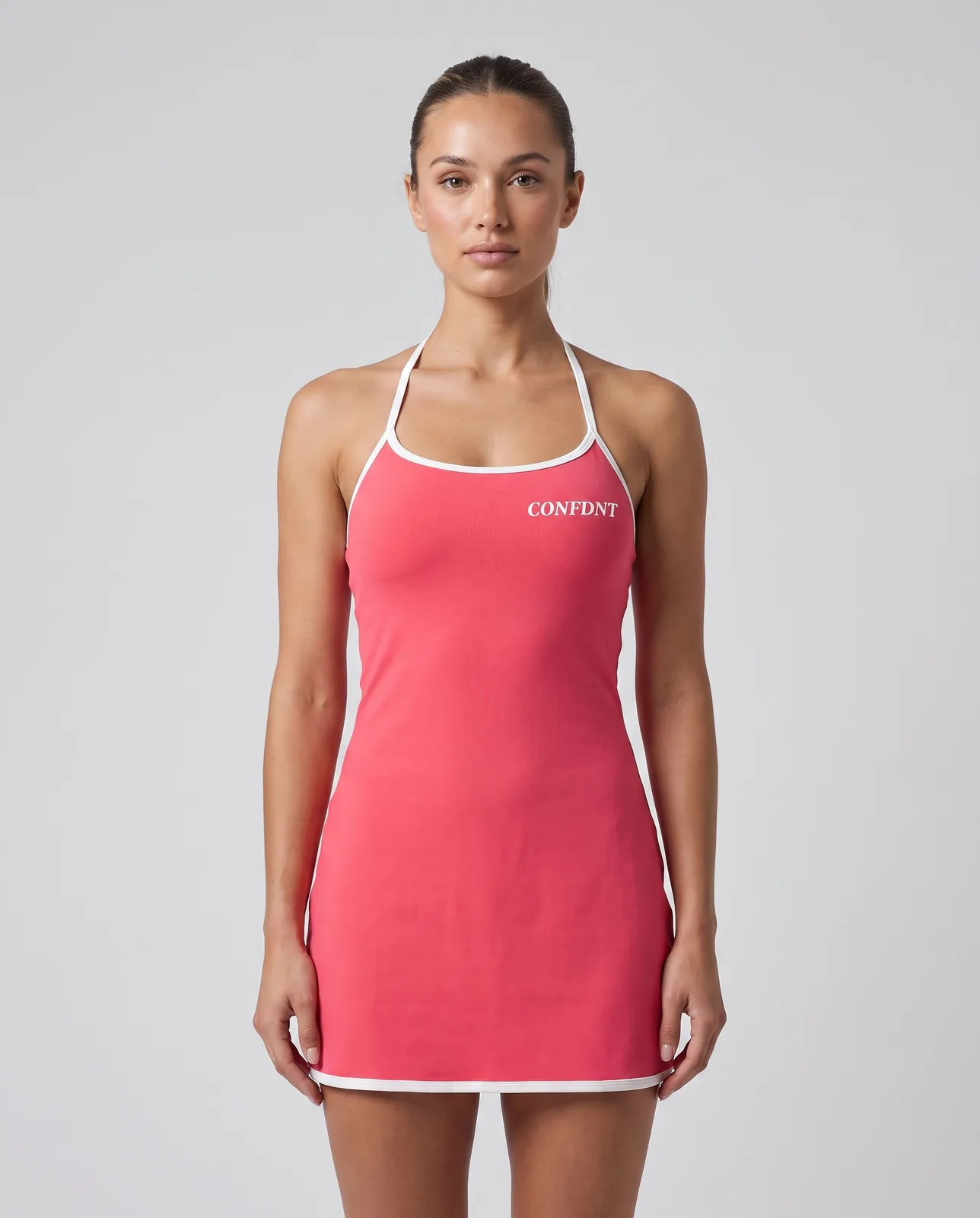 Halter Exercise Dress with White Trim — CONFDNT