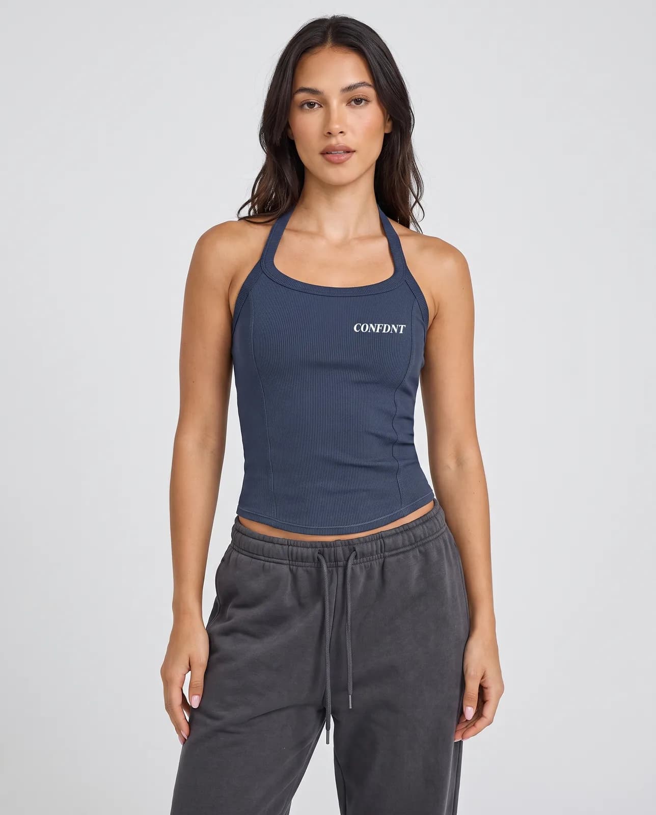 Ribbed Halter Tank & Sweatpants Set — CONFDNT