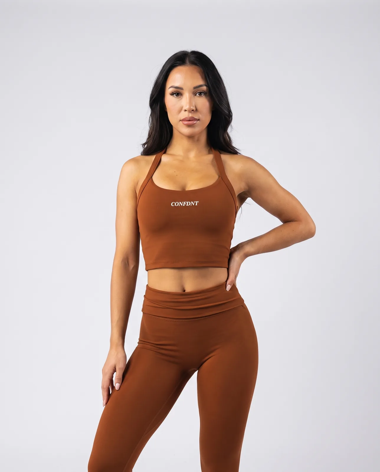 Halter Crop Tank & Fold-over Leggings Set — CONFDNT