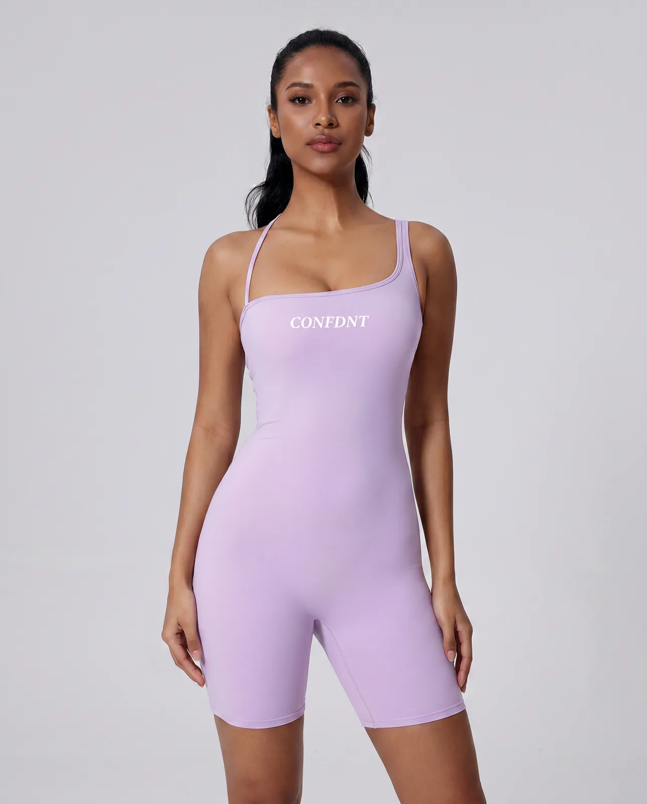 Asymmetric-strap Romper — CONFDNT
