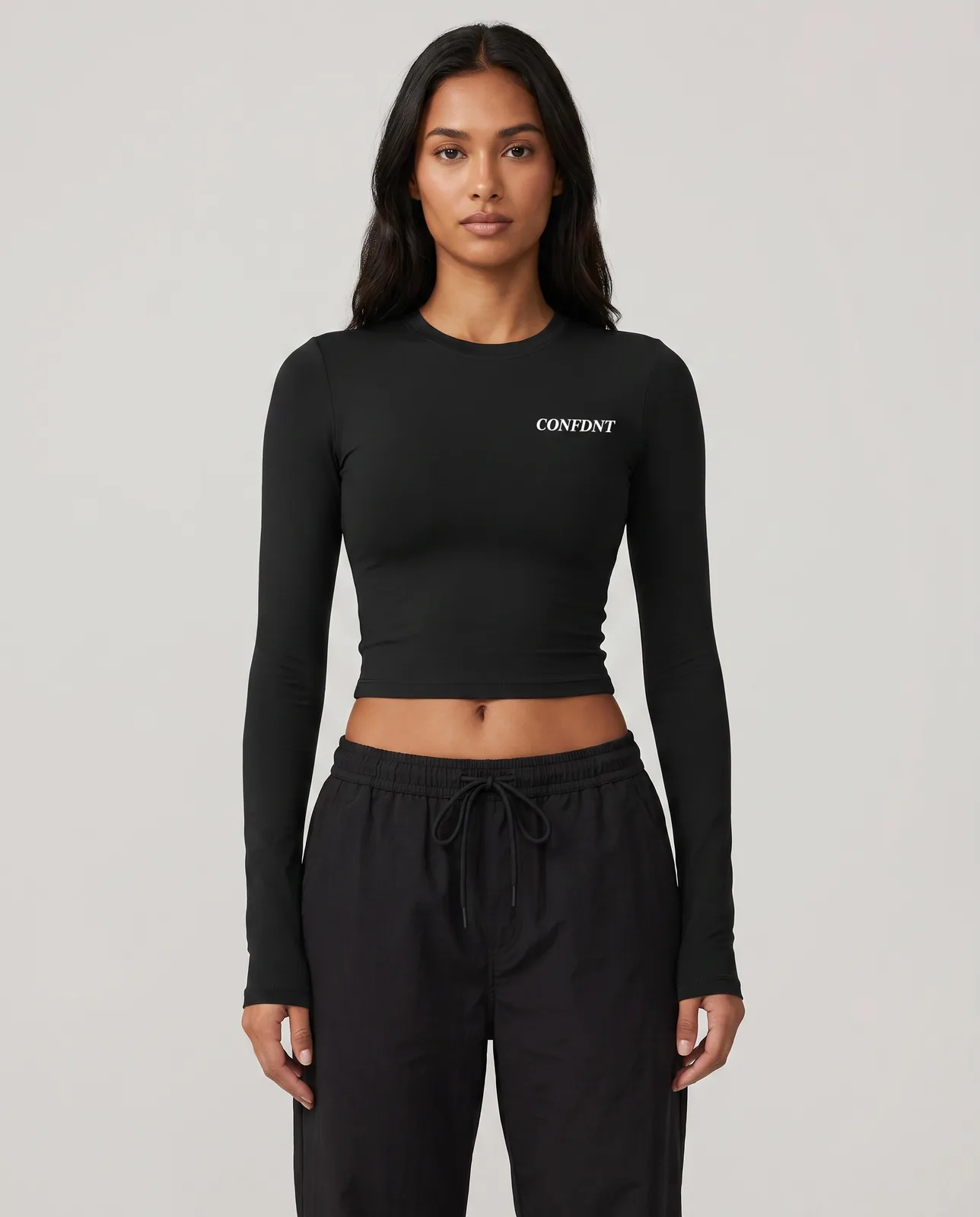 Long-sleeve Crop Tee & Pants Set — CONFDNT