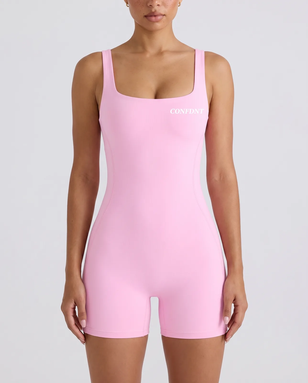 Square-neck Sleeveless Romper — CONFDNT