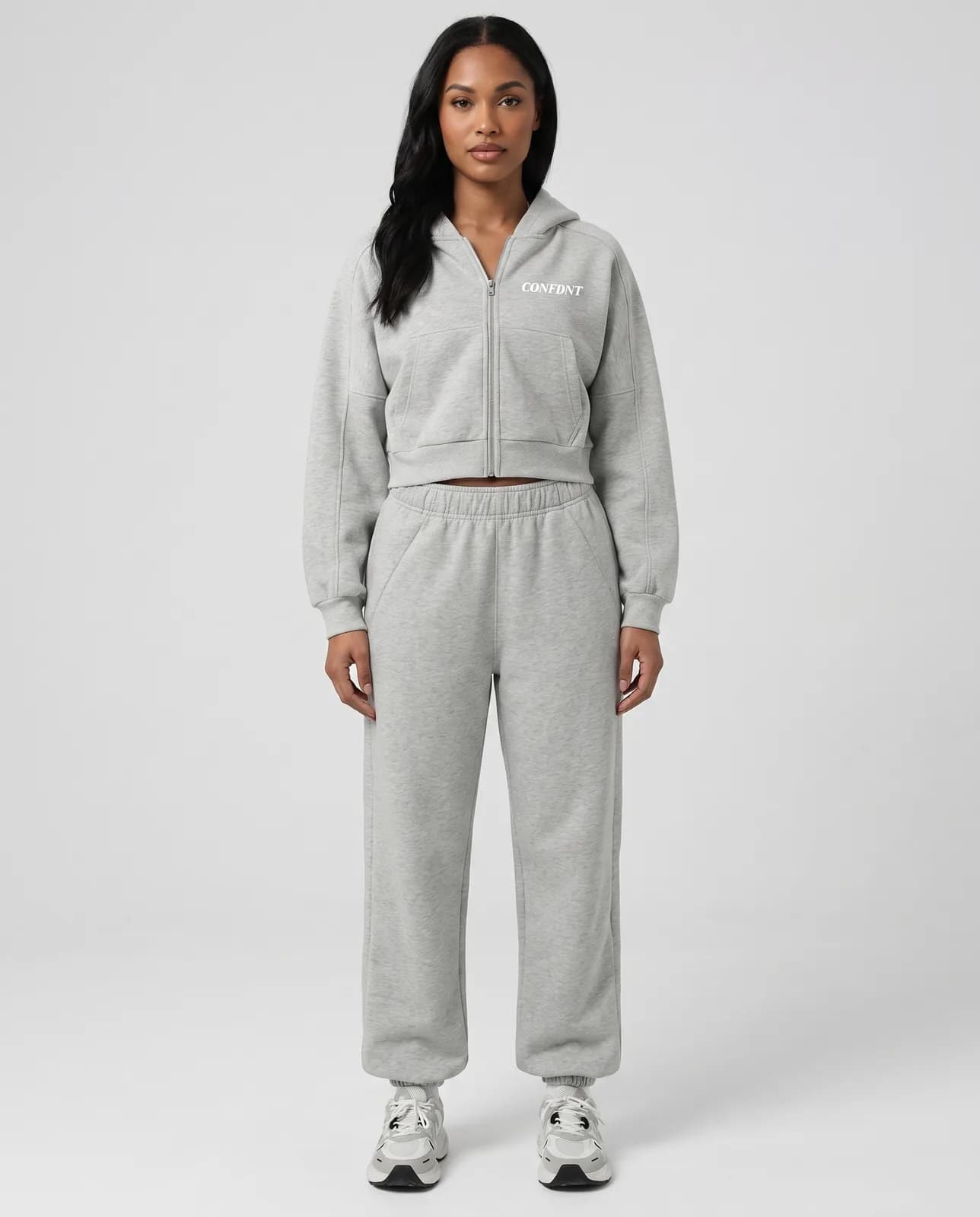 Crop Zip Hoodie & Jogger Set — CONFDNT