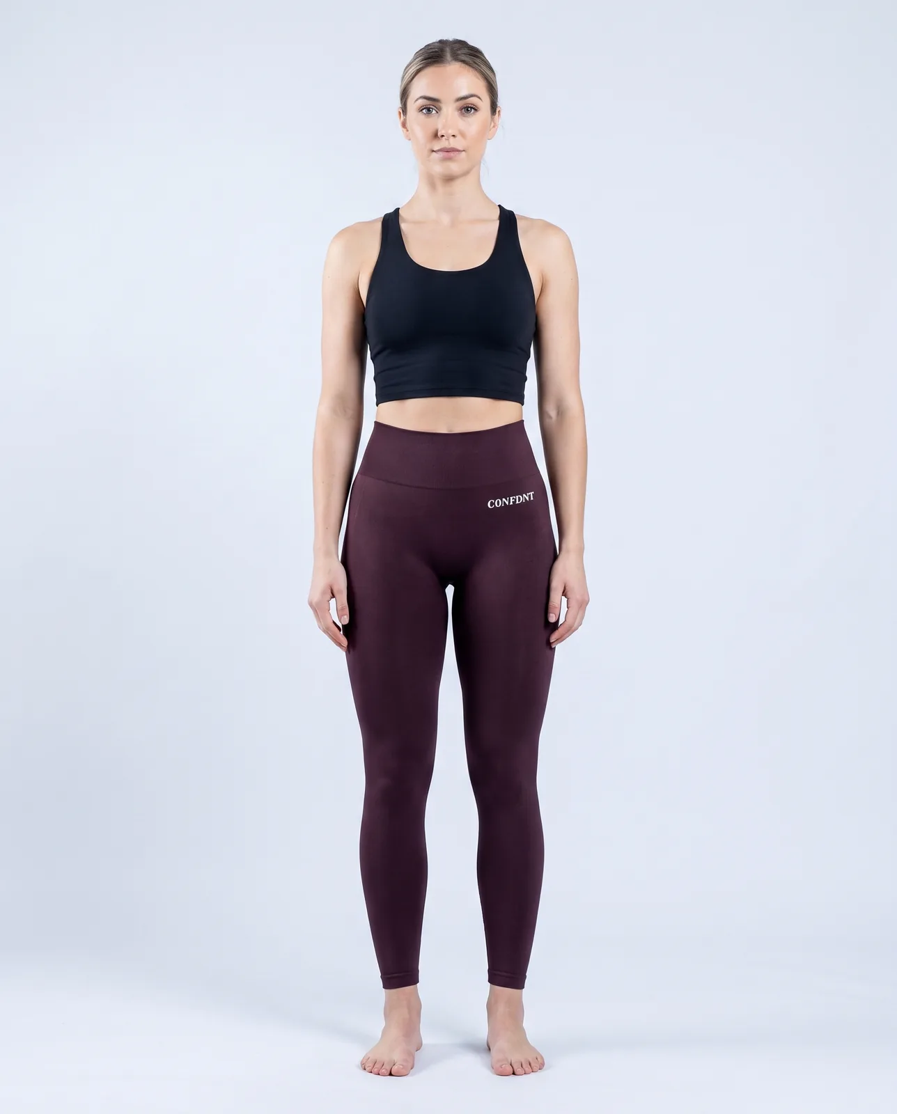 Seamless Leggings & Plain Black Crop Top Set — CONFDNT